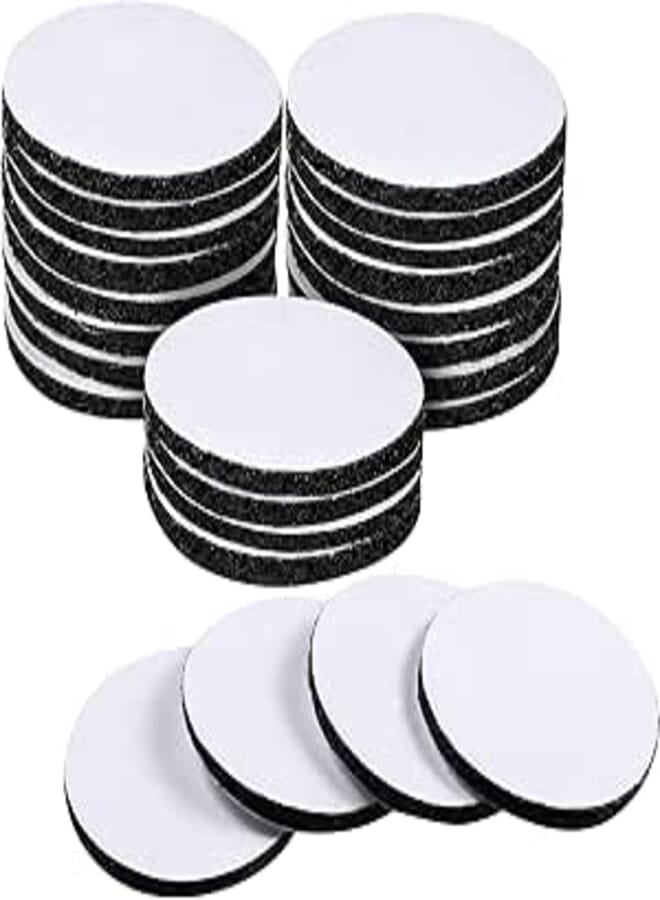 WILLBOND 24 Pieces Black Round Size Self Adhesive Tape, Industrial Strength Hook Loop Dots, Double Sided Sticky Tape for Home or Office Wall Decor or Heavy Duty Carpet Gripper Tools Hanging (1.5 Inch)